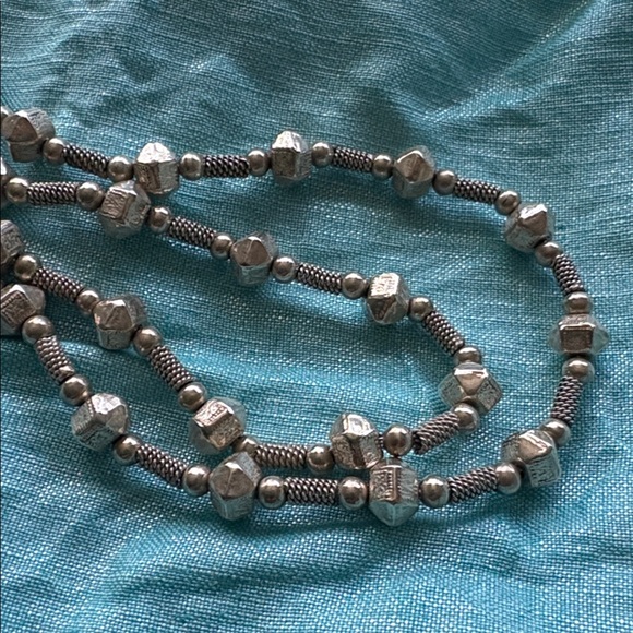 Elegant Ancient Geometric Sterling 925 Beaded Necklace 24” Byzantine 34g Heavy - Picture 5 of 6